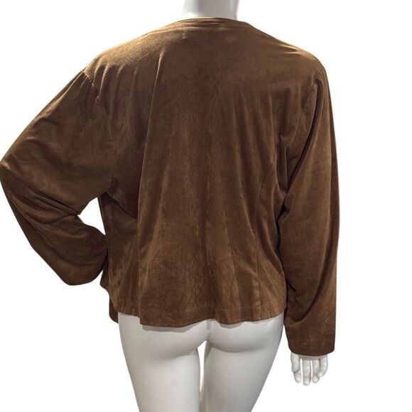 Torrid faux suede drape from cardigan - Picture 2 of 4